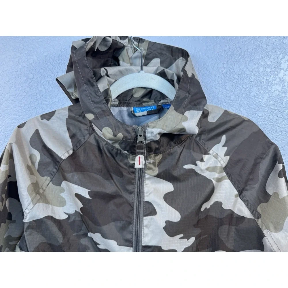 The Childrens Place Camouflage Pullover Windbreaker Jacket Boys Size L 10/12